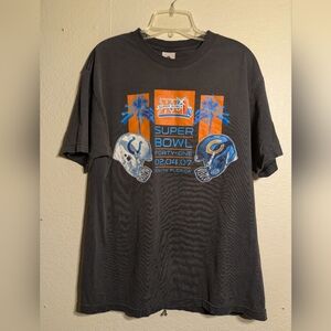 Als Style Apparel And Active Wear Super Bowl Graphic Men's Gray T-Shirt Pre Own